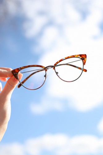 Sugi Graphite Blue Amber Okulary kocie, damskie