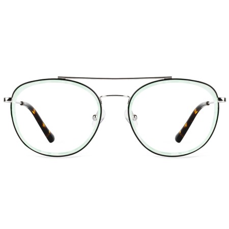 Uki Green/Silver okulary metalowe unisex