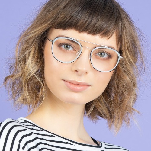 Uki Green/Silver okulary metalowe unisex