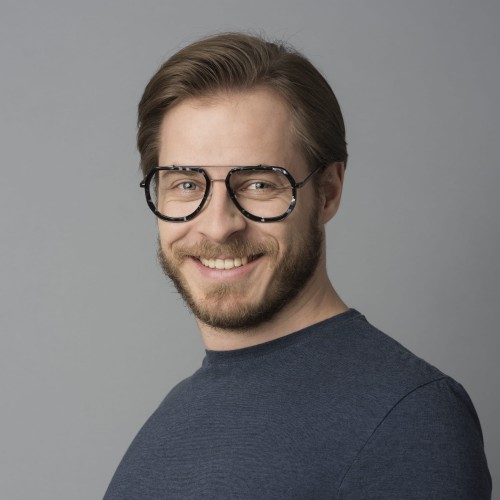 Guan Iron/Pearl okulary duże  metalowe męskie