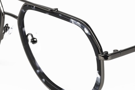Guan Iron/Pearl okulary duże  metalowe męskie